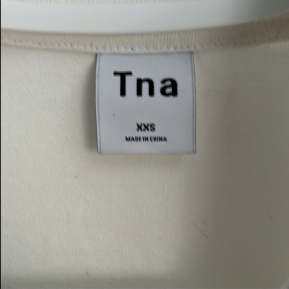 TNA | Women’s Size XXS Oversized White Polo Cropped Tee - Picture 2 of 4
